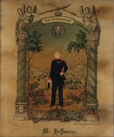 1Y857 Antik német katonai szolgálati emléklap 1871