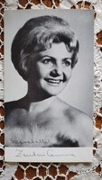 1956 ZENTAI ANNA OPERETT SZUBRETT SZÍNÉSZNŐ SAJÁT KEZÜLEG ALÁÍRT FOTÓ LAP SZÍNMŰVÉSZET SZÍNHÁZ
