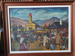 Tibor Boromisza: Nagybánya Market Scene