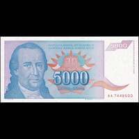 Jugoszlávia 5000 Dinara 1994 P-141 UNC