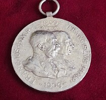 Ezüst osztrák 1909 Tiroli Felkelési Centenáriumi Emlékérem I. Ferenc és I.Ferenc József