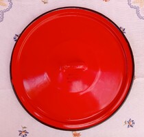 Old Red Bonyházi Enamel Lid 22 cm