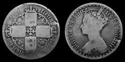 E 4413 Egyesült Királyság (Anglia) 1 ezüst gothic florin 1871 Victoria