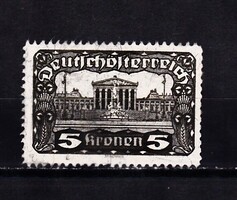 1919 Ausztria 5 kr Parlament Pecsételt Bélyeg