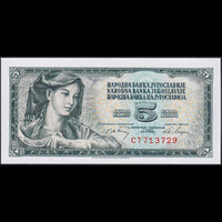 Jugoszlávia 5 Dinara 1968 P-81b UNC