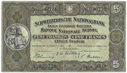 5 frank francs franken 1951 Svájc