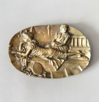 Antik szecessziós bronz/rézötvözet asztali dísz / névjegykártyatartó – 584 g