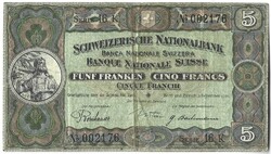 5 frank francs franken 1926 Svájc