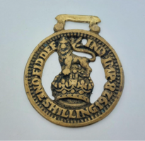 Lo szerszam, 1928-as shilling, szij disz, disztargy, angol medal, bronz