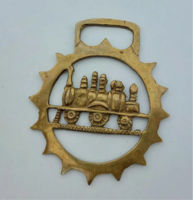 Lo szerszam, vonat , szij disz, disztargy, angol medal, bronz