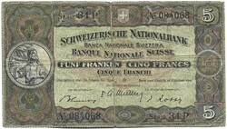 5 frank francs franken 1947 Svájc