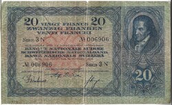 20 frank francs franken 1930 Svájc