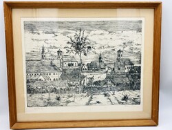 Deim Pál (1932-2016): Szentendre, 1970, Képcsarnok Vállalat - jelzett rézkarc