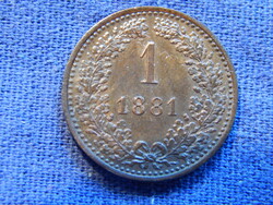 Osztrák-Magyar Monarchia Ferenc József 1 Krajcár 1881 (osztrák) EF+