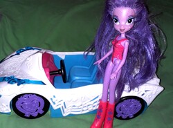 GYÖNYÖRŰ ÁLLAPOTÚ Hasbro My Little Pony Equestria Girls CABRIO AUTÓ +TWILIGHT SPARK nevű BABA