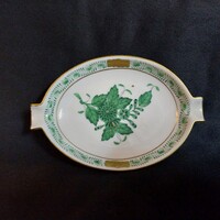 Herendi porcelán hamutál – Kézzel festett zöld Apponyi (AV 7784)