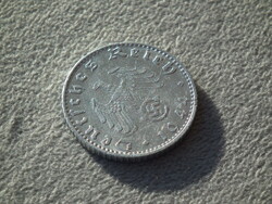 Németország, horogkeresztes birodalmi 50 Pfennig (Reichspfennig), 1944 G, RITKA