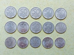 Magyarország 15 db Különböző Érme 10 20 50 Fillér 1967-1991