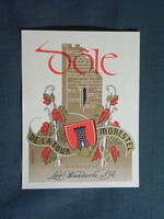 Bor címke,Svájc,Francia,Léo Wunderle S.A.,Dôle de la Tour Moreste vörösbor,0.7 l.  1980-