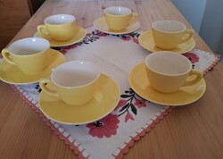 Complete 6-Person Retro Granite Coffee Set – Pastel Yellow (Stamped)