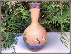 Stunning Mexican Perez Tonola Mexico Hand-Painted Clay Vase