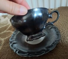 Ezüstmázas Rudolf Wachter Bavaria porcelán csésze és alj – retro gyűjtői darab