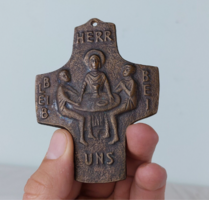 Kererszt disztargy, feszulet, nemet, bronz