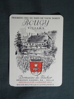 Bor címke,Svájc,Domaine de Fischer borászat,Bougy-Villars bor,0.7 l.  1980-