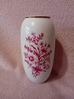 2609/11 Hollóházi porcelán lila virágos váza