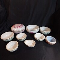 9 db-os Herendi porcelán bonbonier alj és cukortartó tálka gyűjtemény pótláshoz