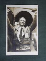 Képeslap,Charles Lindbergh, aki először repülte át egyedül az Atlanti-óceánt,1927-