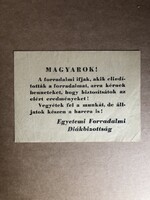 1956 -os röplap : Egyetemi Forradalmi Diákbizottság két kisméretű röplapja