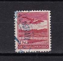1930 Csehszlovákia 1Kc Repülők Tájak Felett Pecsételt Bélyeg