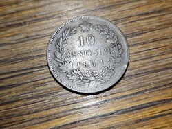 1862-es 10 Centesimi Olaszország F+