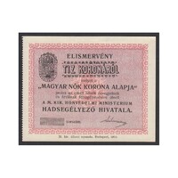 Hungary, 10 Korona 1915 - Hungarian Women's Crown Fund aUNC+