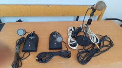Retro Microphone Collection: 2 x Scancone Danish Tube Desktop Microphones + 1 x Vintage Round Base Microphone