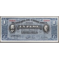 Mexikó,1 peso 1914 - Chihuahua aUNC+