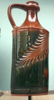 Füles palack, népi kerámia kiöntő, kulacs, butella