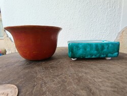 Mihály Bèla  kerámia kèt darab kaspó ikebana