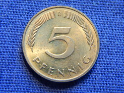 Németország 5 Pfennig 1989 D