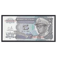 Zaire,5 makuta 1993 UNC