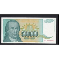 Jugoszlávia,500.000 dinara 1993 EF+