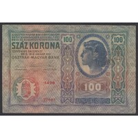 Szerbia,100 kronen/korona 1919 - Kapronca városi bélyegzővel F