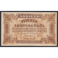 Magyarország,10000 adópengő 1946 - 5 jegyű sorszám EF+
