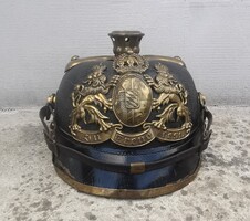 I. világháborús bajor katonai bőr sisak – M1886/1895 Pickelhaube legénységi változ