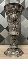 Antik pazar nagy méretű ezüst kehely/pohár cca 1890 német! 22,7 cm magas, 239,5 gr, 800-as finomság!