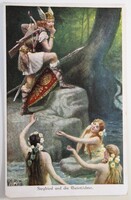 Képeslap, Wiener Kunst,  Richard Wagner: Az istenek alkonya, Jugendstil, No. 3221 (K1)