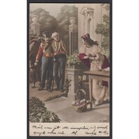 Magyarország,Szerelmes katonai képeslap huszárokkal 1901