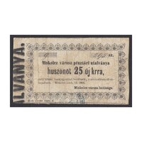 Hungary, 25 Krajczár 1860 - Miskolc F