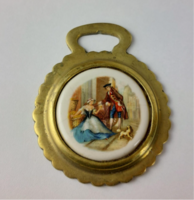 Lo szerszam, regi uri emberek, szij disz, disztargy, angol medal, bronz